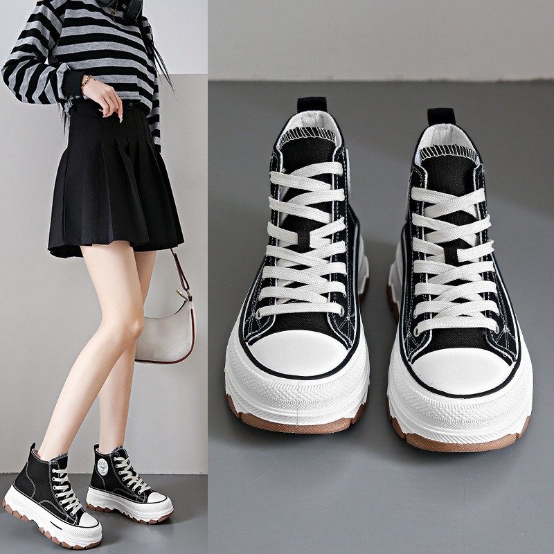 Vans Shoes Old Skool - 女性用ハイトップスニーカー,レース付きカジュアルスニーカー,プラットフォーム付き高さキャンバス,滑り止め,耐摩耗性,加硫,春,新品,2024