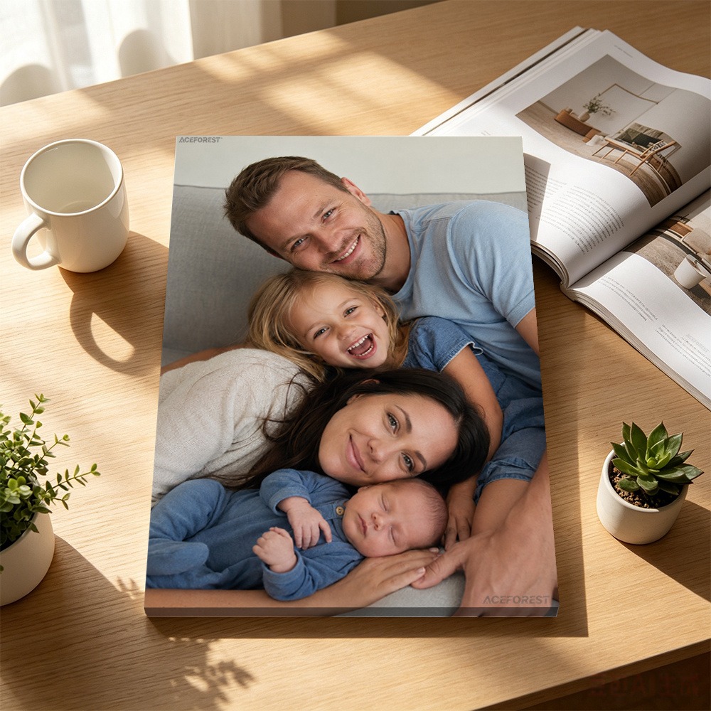 Engraved Wood Frame - 2Dパーソナライズされた写真キャンバスウォールアート、木製フレーム付き、カスタムファミリーカップルポートレート、光沢プリント、ホームインテリアウォールハンギングデコレーション