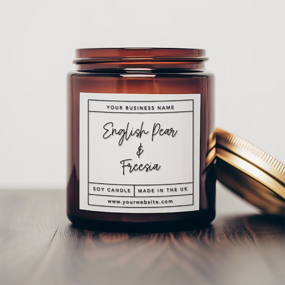 パーソナライズされた正方形のステッカー ワインまたはキャンド - Personalised Candle Label のレビューと価格