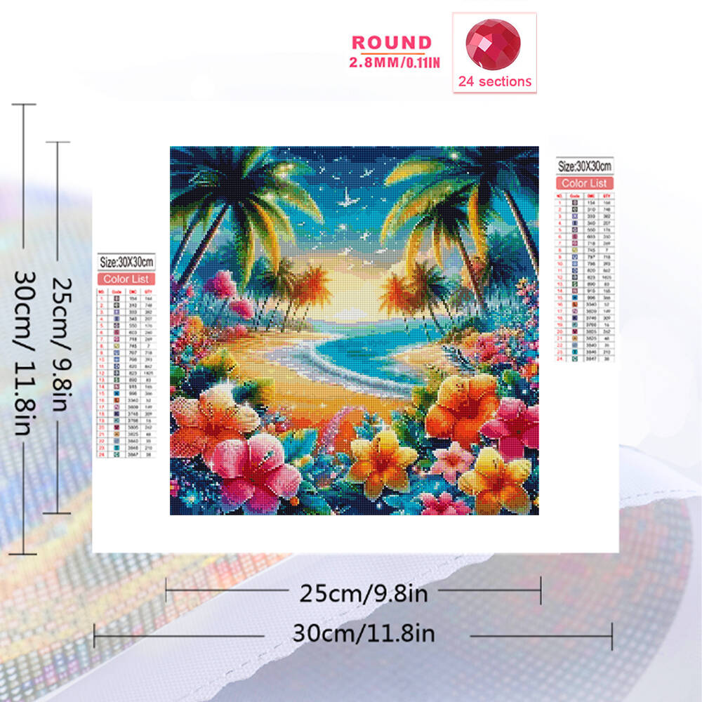 ダイヤモンドペインティング海辺の風景DIYフルスクエアラウン - Photo Mosaic Print のレビューと価格