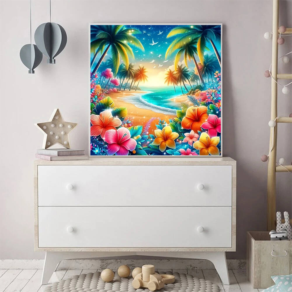 ダイヤモンドペインティング海辺の風景DIYフルスクエアラウン - Photo Mosaic Print のレビューと価格