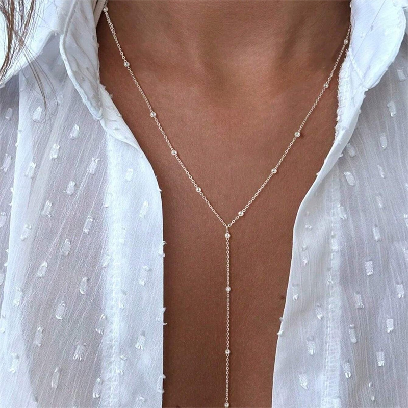 ヴィンテージゴールドカラーロングチェーンドロップネックレス女 - Birth Flower Necklace のレビューと価格