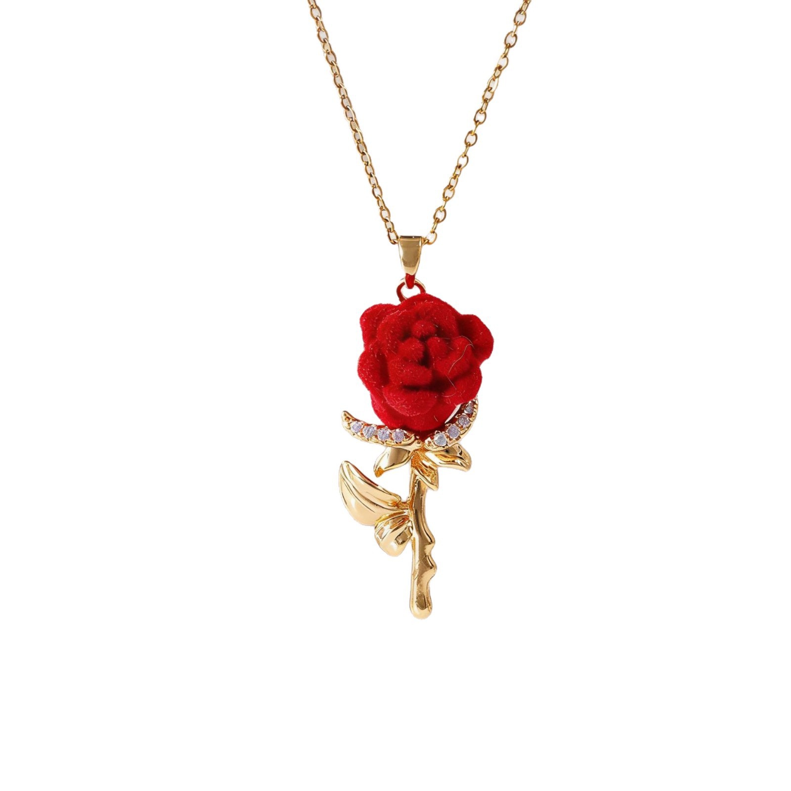 女性用ローズネックレス フレンチチャーム付き - 軽やかな高 - Birth Flower Necklace のレビューと価格