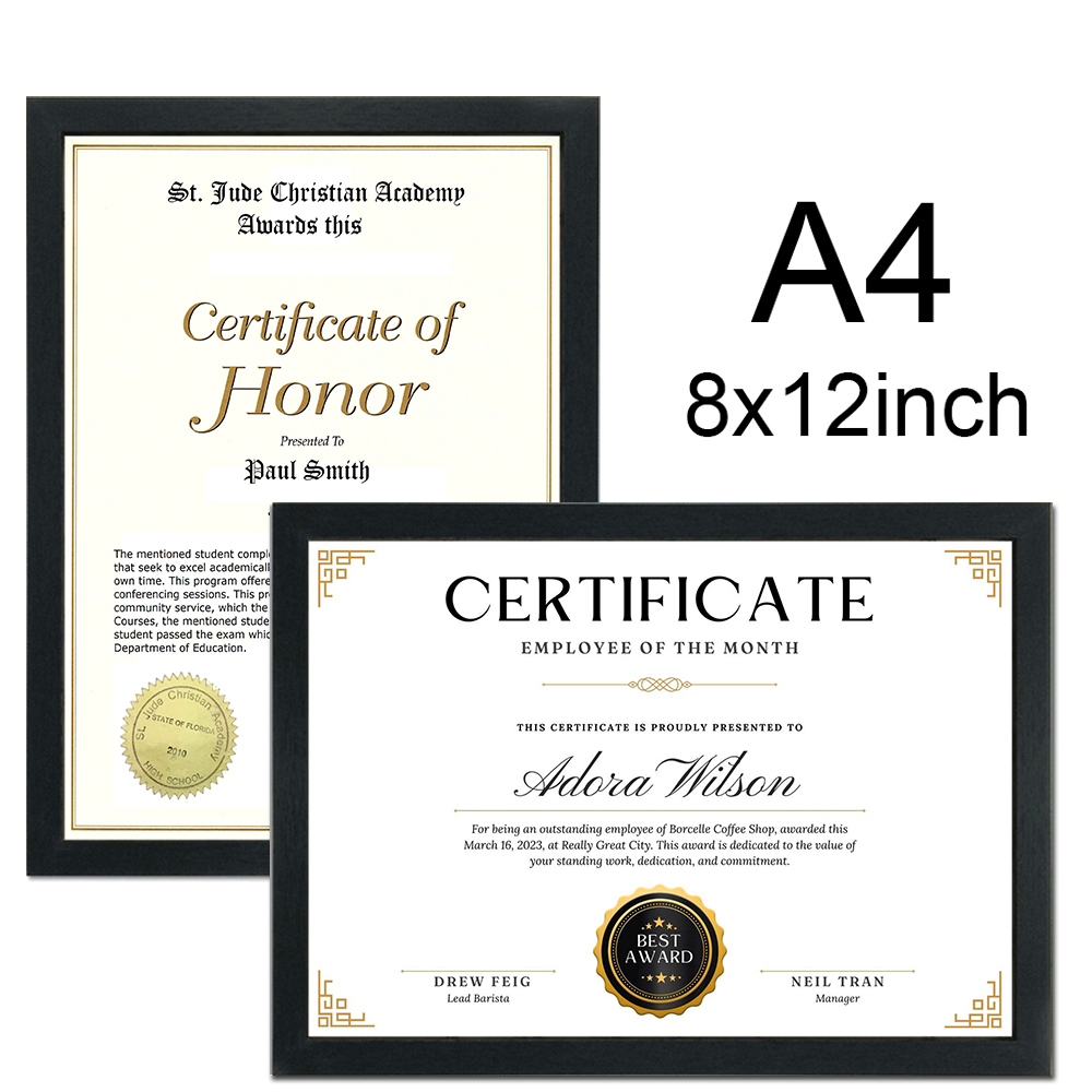 1/2/3 個木製額縁 A4 8X12 インチ名誉証明書ドキ - Engraved Wood Frame のレビューと価格