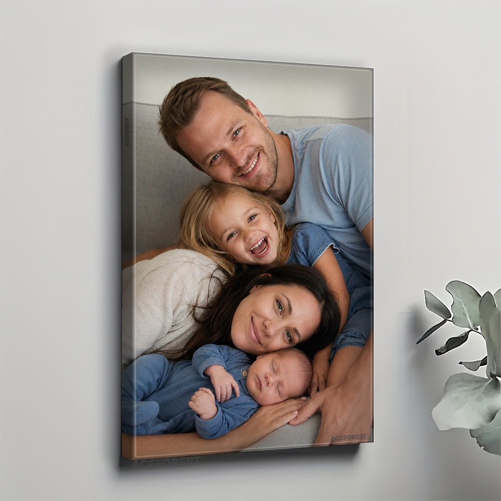 2Dパーソナライズされた写真キャンバスウォールアート、木製フ - Engraved Wood Frame のレビューと価格