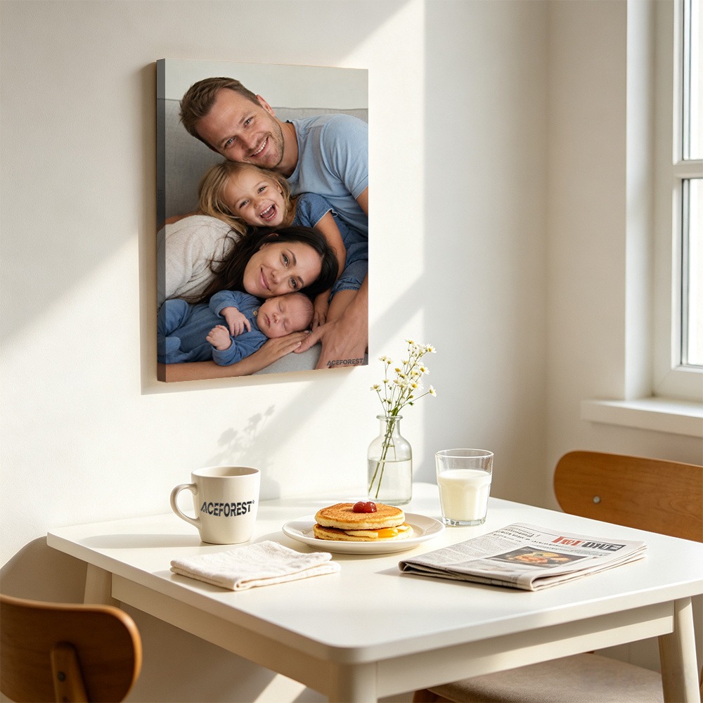 2Dパーソナライズされた写真キャンバスウォールアート、木製フ - Engraved Wood Frame のレビューと価格