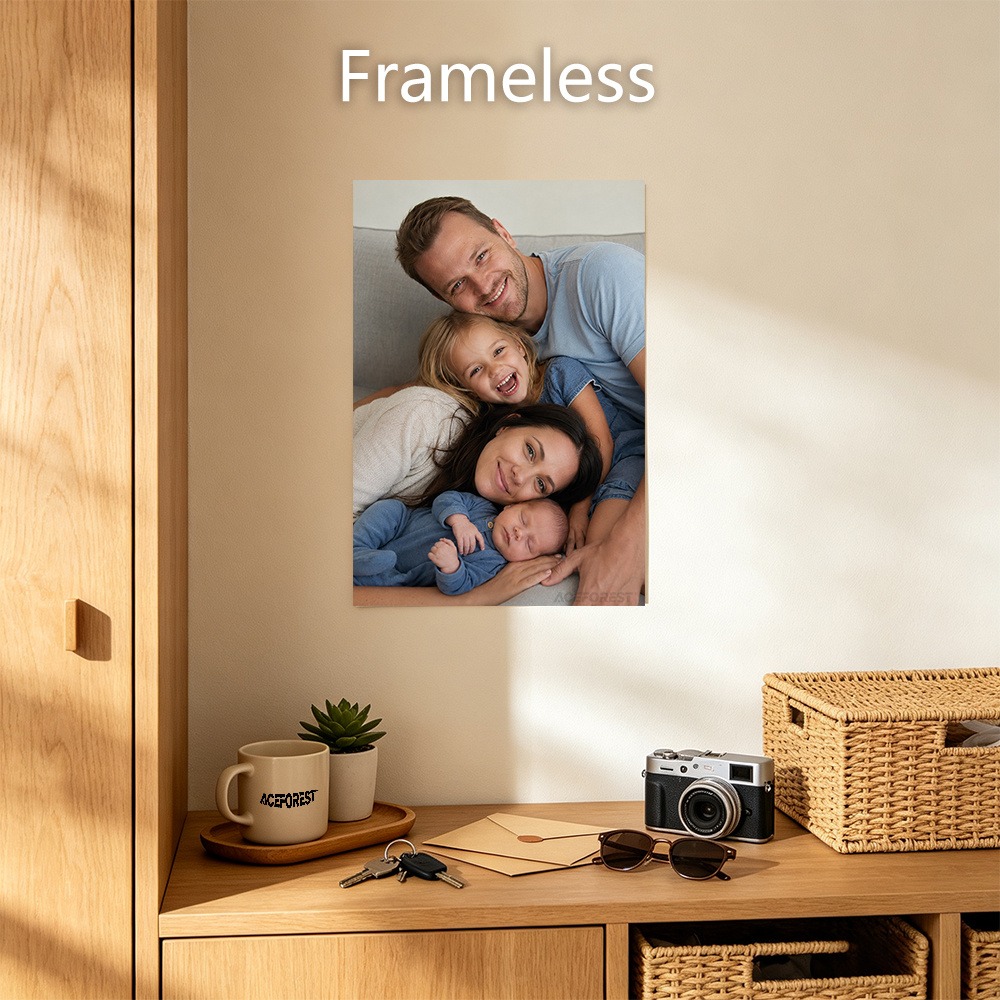 2Dパーソナライズされた写真キャンバスウォールアート、木製フ - Engraved Wood Frame のレビューと価格